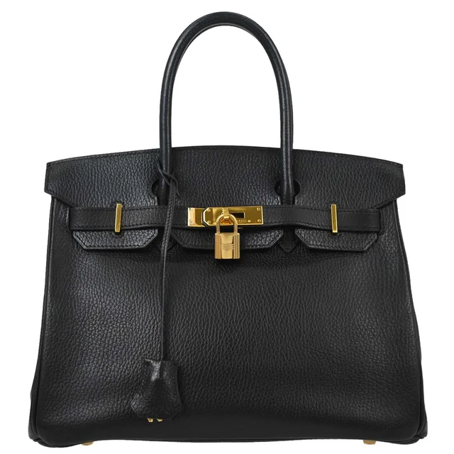 Hermès Black Ardennes Birkin 30 Handbag in Black Leather from AMORE Vintage Tokyo