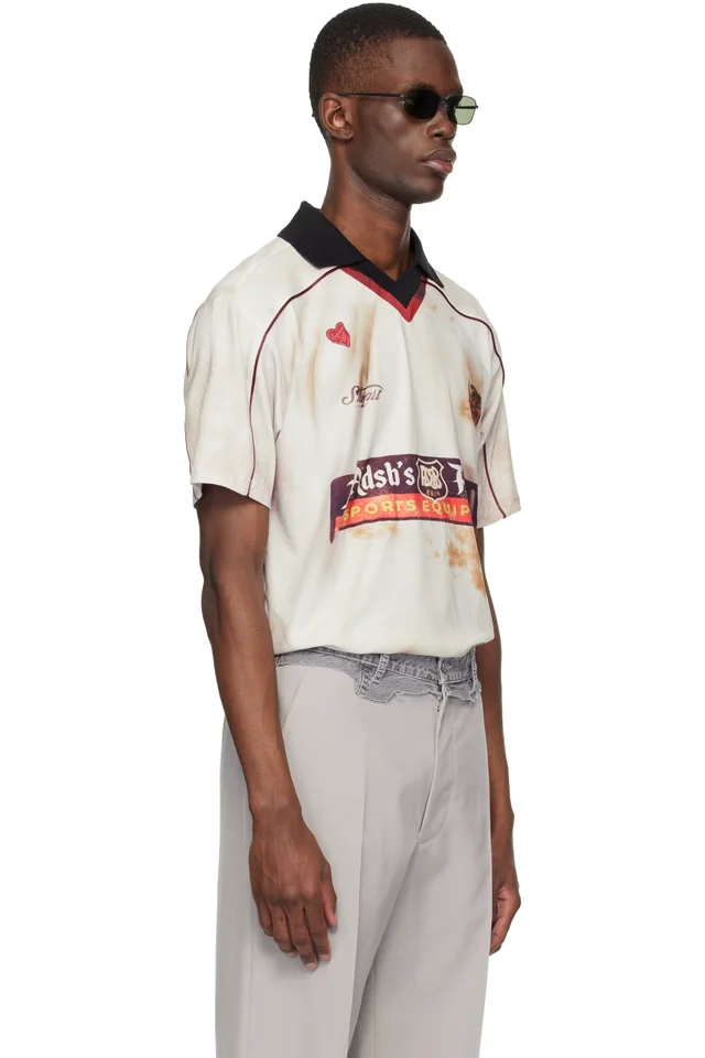 Andersson Bell White Dust Printed Football Jersey T-shirt, photo 2 of 5 from SSENSE