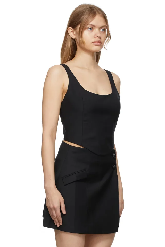 ANNA QUAN SSENSE Exclusive Black Maya Tank Top, photo 2 of 2 from SSENSE