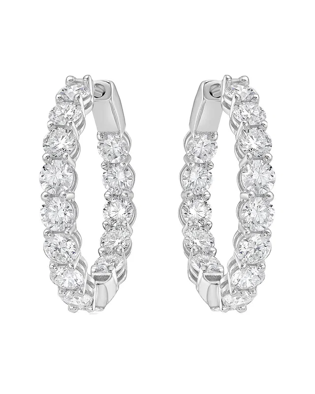 Diana M Lab Grown Diamonds Diana M. 14K 5.00 ct. tw. Lab-Grown Diamond Hoop Earrings, image 1 of 1 from Gilt