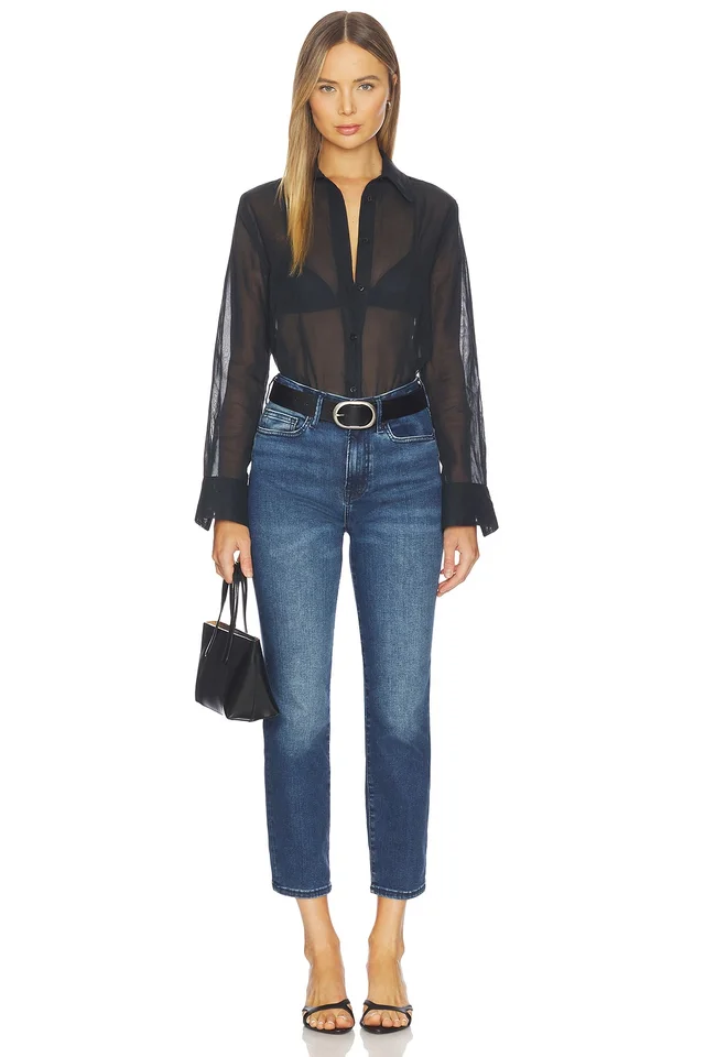 Good American Always Fits Good Legs Straight Jeans in Indigo446, photo 9 of 11 from REVOLVE (Canada)