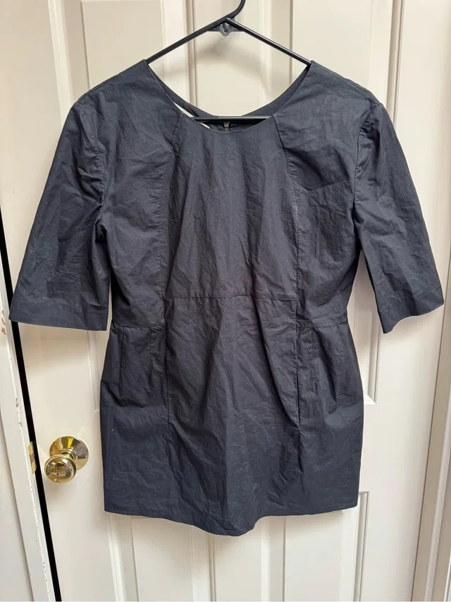 Marni Short Sleeve Cotton Mini Dress in black from Poshmark