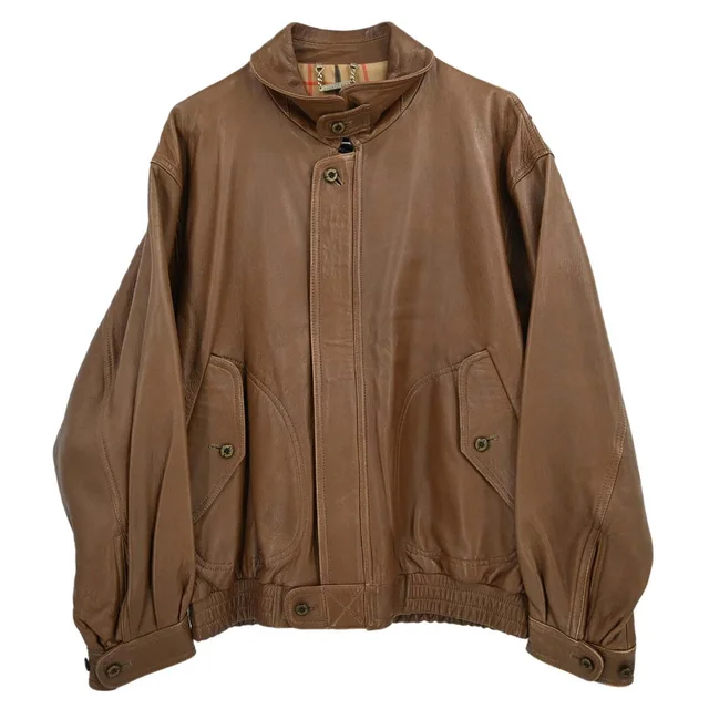 Burberry Burberrys Zip Up Sheepskin Jacket Brown #M in Brown from AMORE Vintage Tokyo
