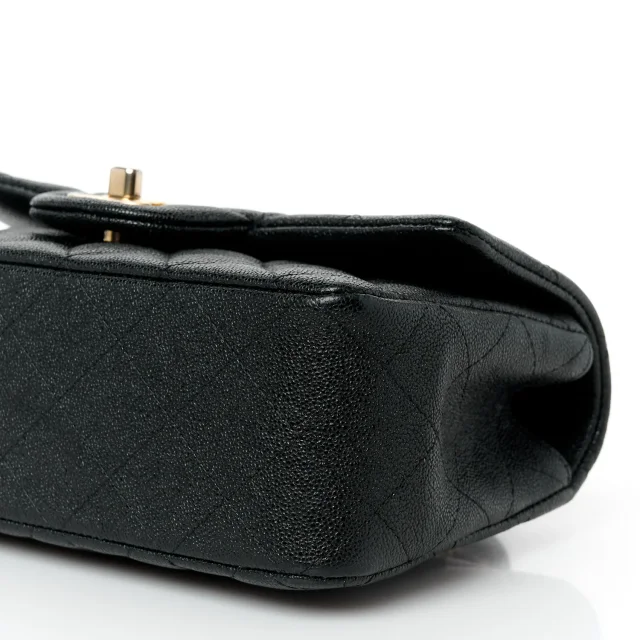 Chanel Caviar Quilted Mini Top Handle Rectangular Flap Black in Black Caviar leather from FASHIONPHILE, photo 11 of 12