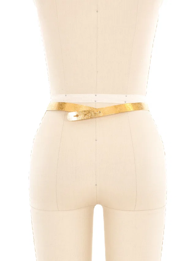 Saint Laurent Textured Goldtone Waist Belt from Arcade Vintage