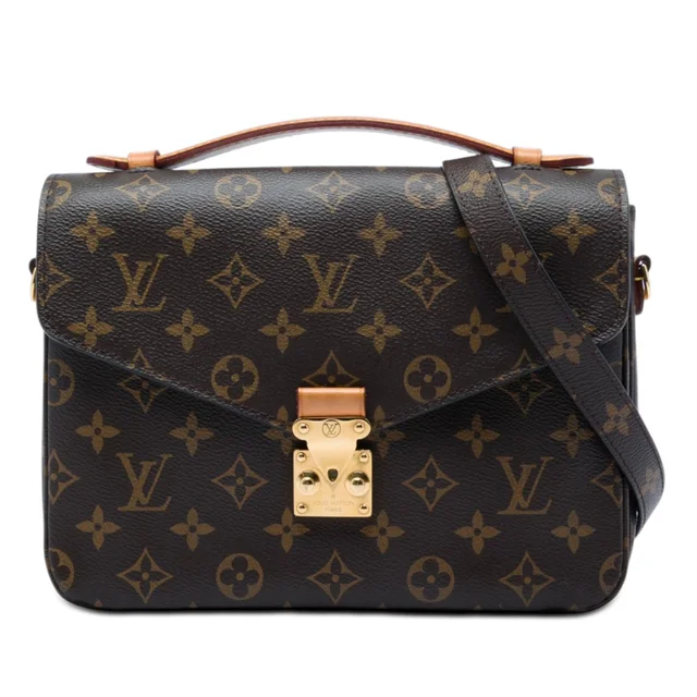Brown Louis Vuitton Monogram Pochette Metis Satchel in Brown Coated canvas from Designer Revival