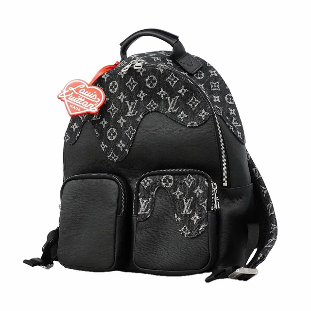 Louis Vuitton Backpack Monogram Denim Multi Pocket Black NIGO Collaboration in Black Denim from The Reluxe