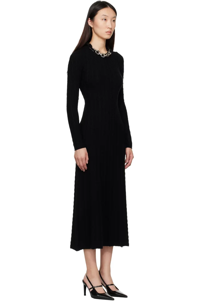 Rabanne Black Wool Maxi Dress, photo 2 of 4 from SSENSE