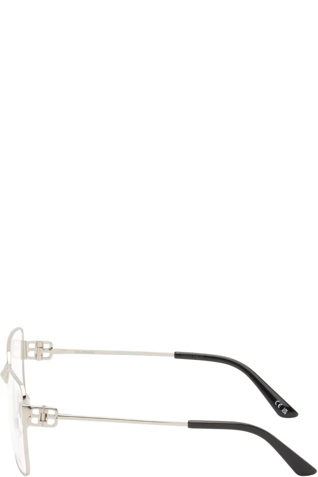 Balenciaga Silver Mercury Squared Metal Glasses, photo 3 of 4 from SSENSE