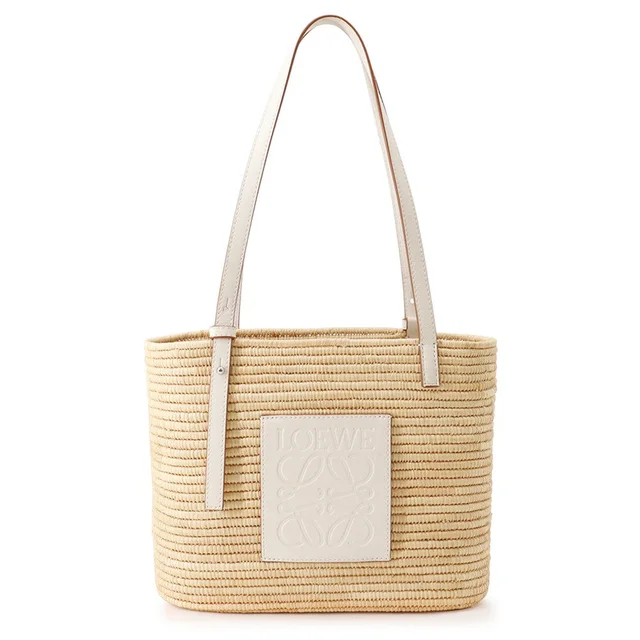 Loewe Anagram Square Basket Bag White/NaturalA223099X02 Raffia Leather Size Small in White Raffia from GALLERY RARE