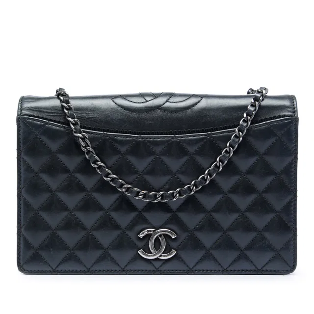 Black Chanel Small Quilted Calfskin Ballerine Flap Crossbody Bag in Black Calfskin from Designer Revival