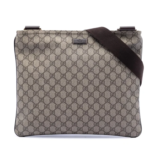 Beige Gucci GG Supreme Crossbody in Beige Coated canvas from Designer Revival