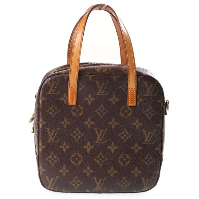 Louis Vuitton Monogram Spontini 2-Way Shoulder Bag Brown Leather Gold in Brown Leather from The Reluxe
