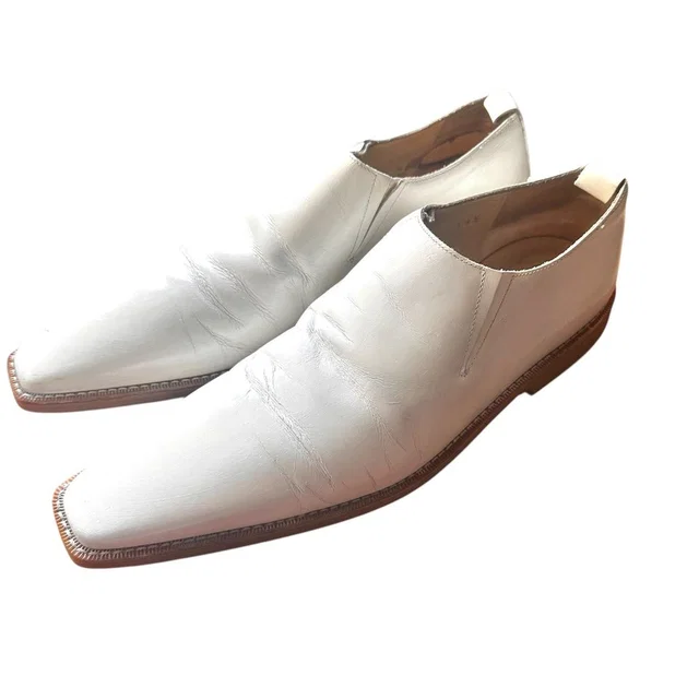 Comme des Garçons Square Toe Leather Loafers White Sz 24.5 (Us 7.5) in white Leather from Poshmark