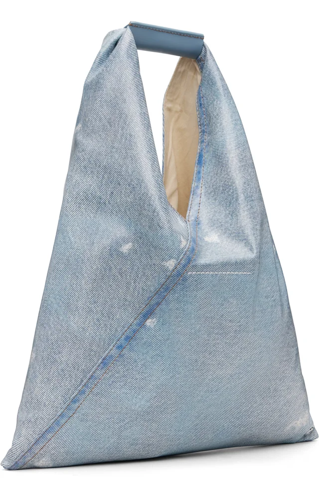 MM6 Maison Margiela Blue Small Triangle Tote, photo 3 of 4 from SSENSE