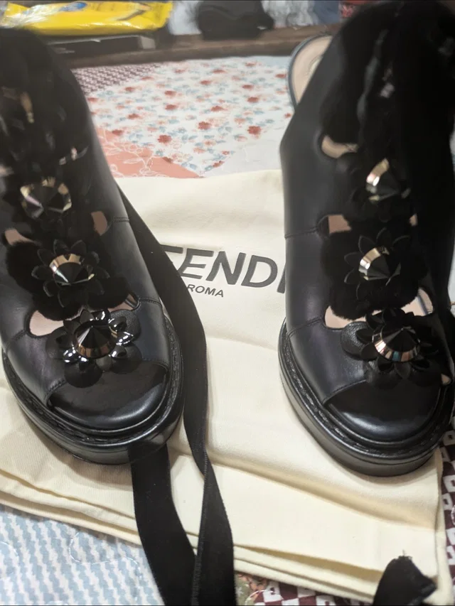 Fendi Floral Embellished Women’s Sandals in black from Poshmark