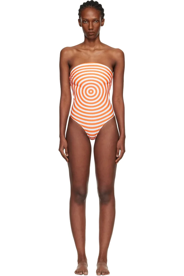 White & Orange 'The Target' Bodysuit, image 1 of 1 from SSENSE