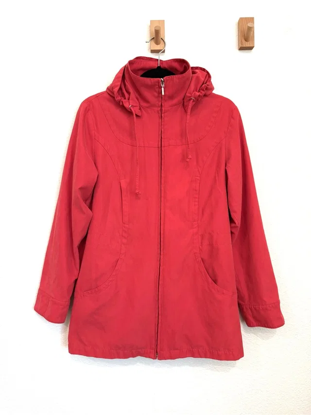 Vintage 2000’s Mulberry Red Hooded Zip Jacket Windbreaker in red from Poshmark
