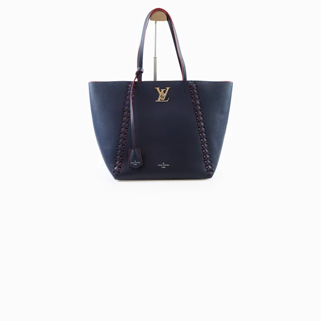 Louis Vuitton Braided Lock Me Tote Navy in Navy Leather from The Purse Affair