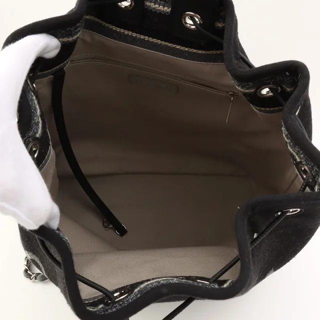 Chanel Dauville backpack, black, made around 2018 in Black Canvas from VINTAGE QOO TOKYO, photo 5 of 14