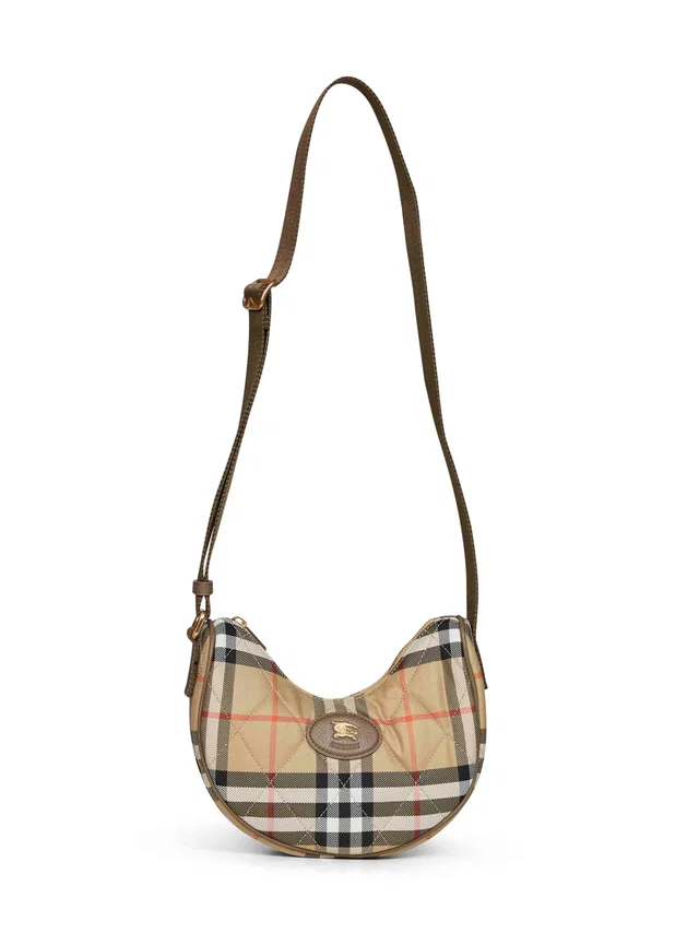 Burberry Quilted Check Crossbody Bag — Beige Polyamide in Beige Leather from HEWI