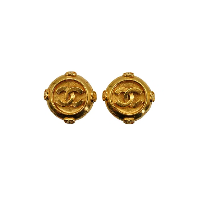 Chanel Vintage Earrings Cocomark Round Accessory from Luxury Promise