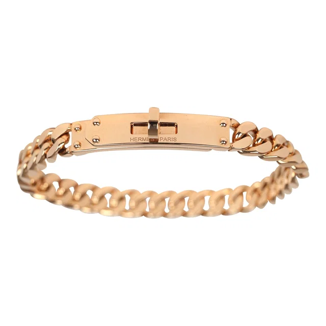 Hermès Kelly Gourmette Bracelet XS 18K Rose Gold in Pink from Madison Avenue Couture