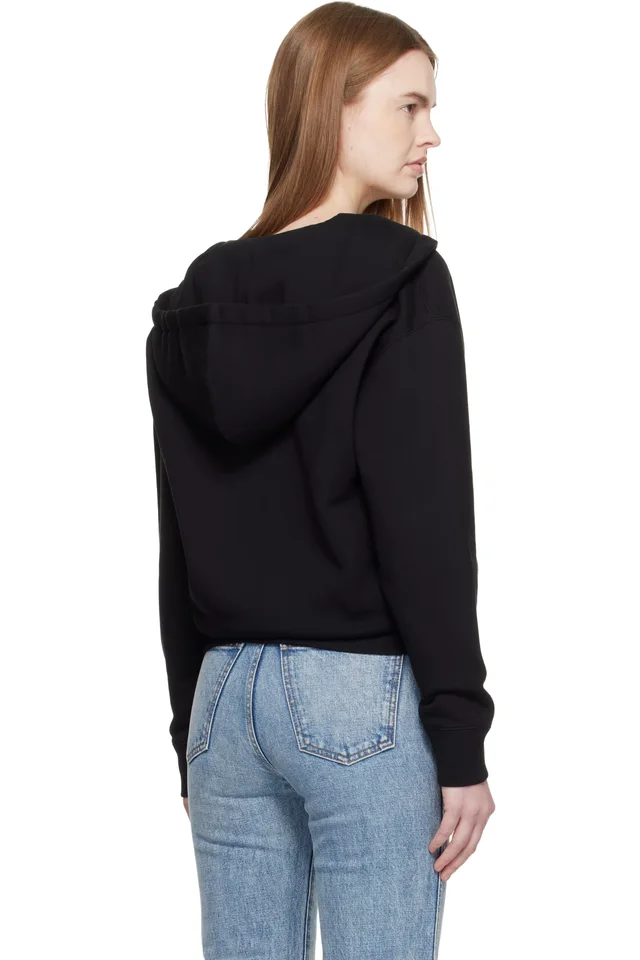 Jil Sander Black Cotton Terry Zip-Up Hoodie, photo 3 of 4 from SSENSE