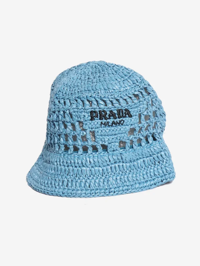 Prada Blue crochet bucket hat - size S in Blue from Sign of the Times