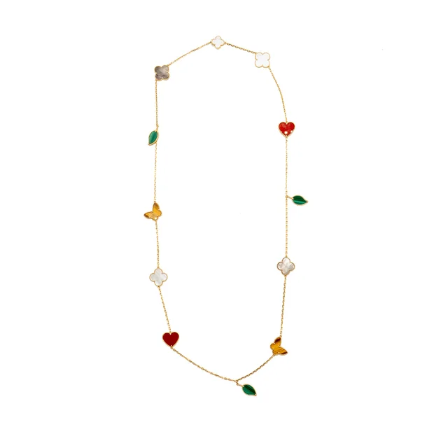 Van Cleef & Arpels Lucky Alhambra Long Necklace in White from EMIER
