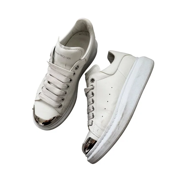 Alexander McQueen Oversized Sneaker Mens 40.5 White Metal Toe in white Leather from Poshmark