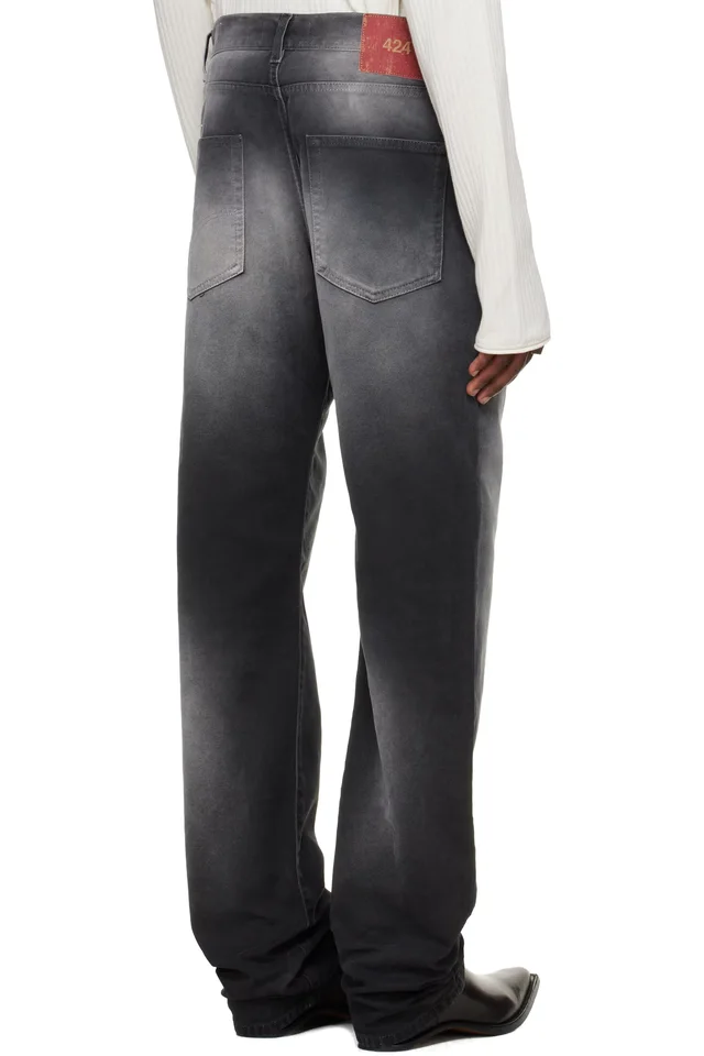 424 Black & Gray Collection Loose Fivepocket Trousers, photo 3 of 4 from SSENSE