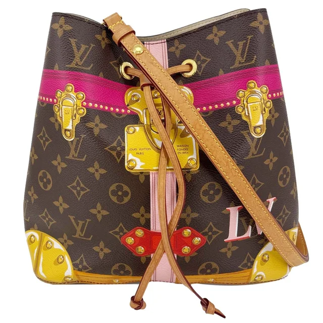 Louis Vuitton Neonoe MM Summer Trunks Monogram Canvas Crossbody Bag Brown in Brown Coated canvas from Dallas Designer Handbags