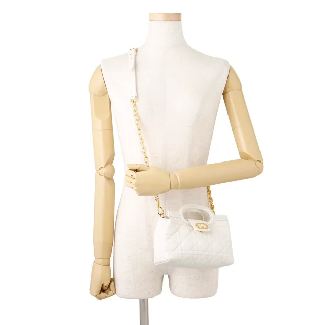 Dior Jolie Top Handle Mini Bag WhiteS3123UNJB Lambskin Faux Pearl in Lambskin from GALLERY RARE, photo 4 of 15
