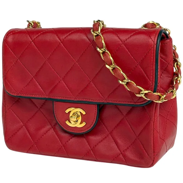 Chanel Mini Quilted Single Flap Chain Shoulder Bag CC Logo Leather in Leather from The Reluxe