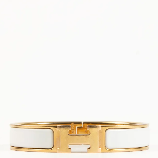 Hermès Clic H Bracelet in White from Labellov, photo 2 of 3