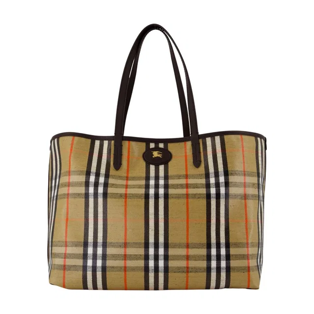Burberry Ll Highlands Tote Bag — Beige Cotton in Beige Leather from HEWI