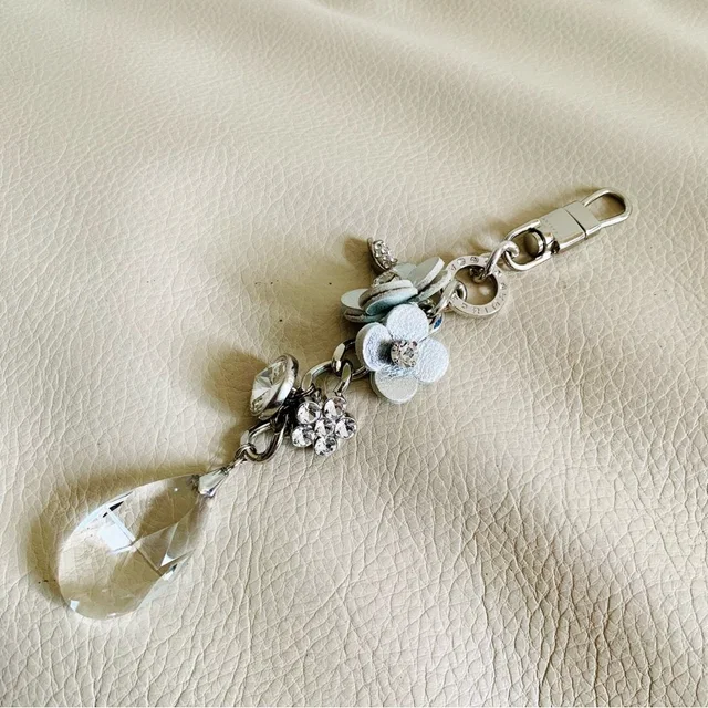 Anteprima Crystal Floral Keychain Charm Silver Bag Charm Rhinestone Italy in silver|gray from Poshmark