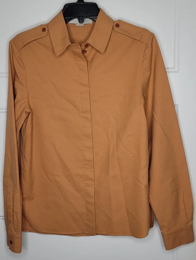Stella McCartney Long-Sleeve Utility-Style Button-Down Shirt Size 42 in orange from Poshmark