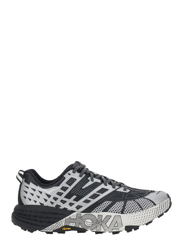 HOKA Sneaker 'U Speedgoat 2TS' Low Top with Laces with Print and Logo Lettering on the Side in Black Tech Fabric Unisex in Black, photo 2 of 7 from Gaudenzi Boutique