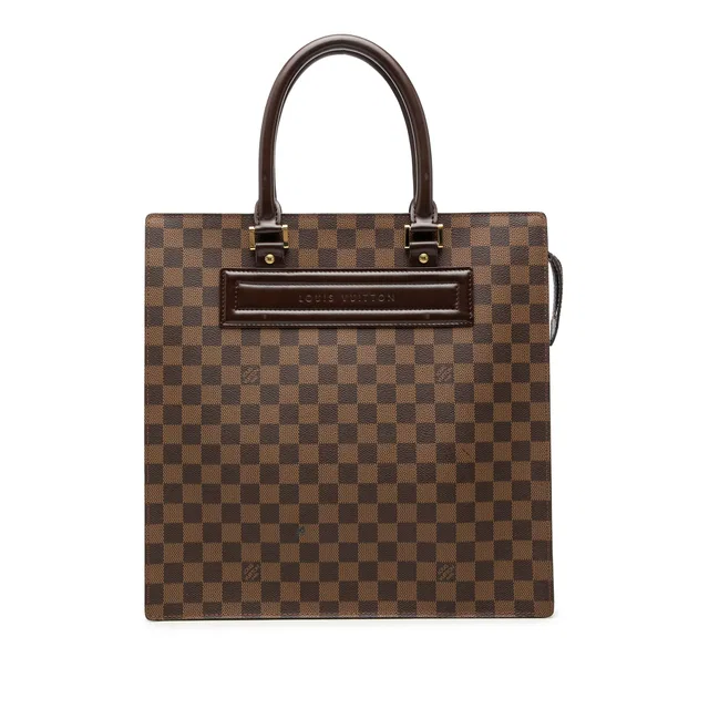 Brown Louis Vuitton Damier Ebene Venice Sac Plat GM Tote Bag in Brown Canvas from Designer Revival