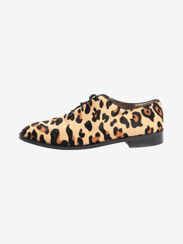 Marni Neutral leopard print calf-hair shoes - size EU 40 from Sign of the Times