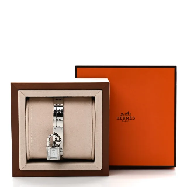 Hermès Stainless Steel Diamond 16mm Kelly Quartz Watch from FASHIONPHILE, photo 6 of 6