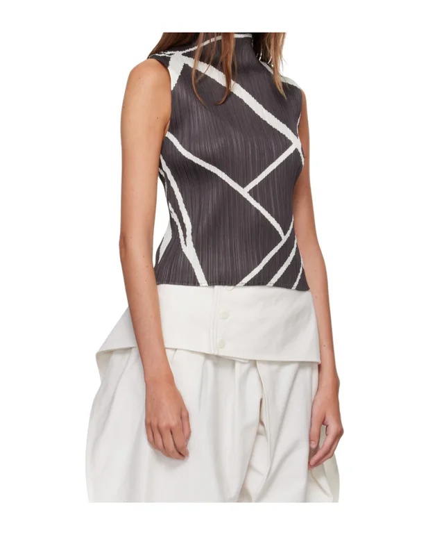 Pleats Please By Issey Miyake Pleats Please Issey Miyake Fold Line Sleeveless Top, photo 4 of 5 from SENSER