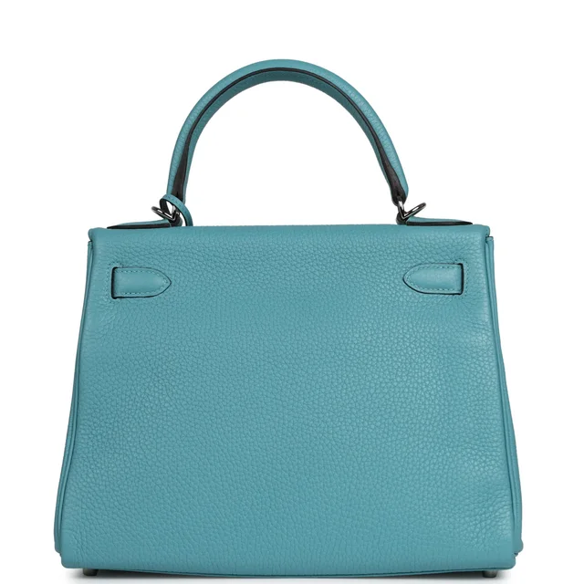 Hermès Kelly Retourne 28 Turquoise Togo Palladium Hardware in Blue Togo leather from Madison Avenue Couture, photo 2 of 2