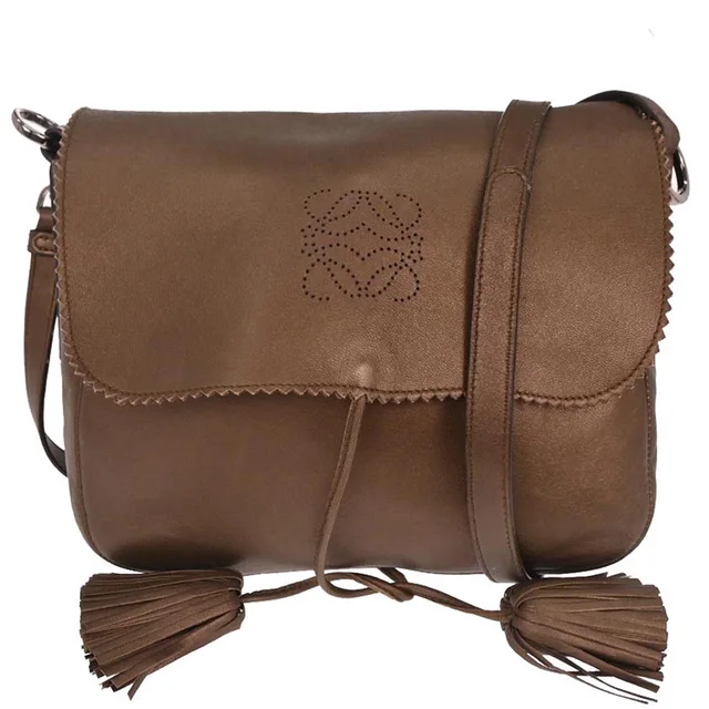 Loewe Brown Sheepskin Flamenco Shoulder Bag in Brown from AMORE Vintage Tokyo