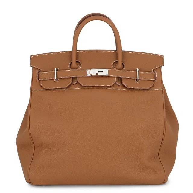 Hermès HAUT A COURROIES Gold Togo Leather Size 40 in Gold Togo leather from GALLERY RARE