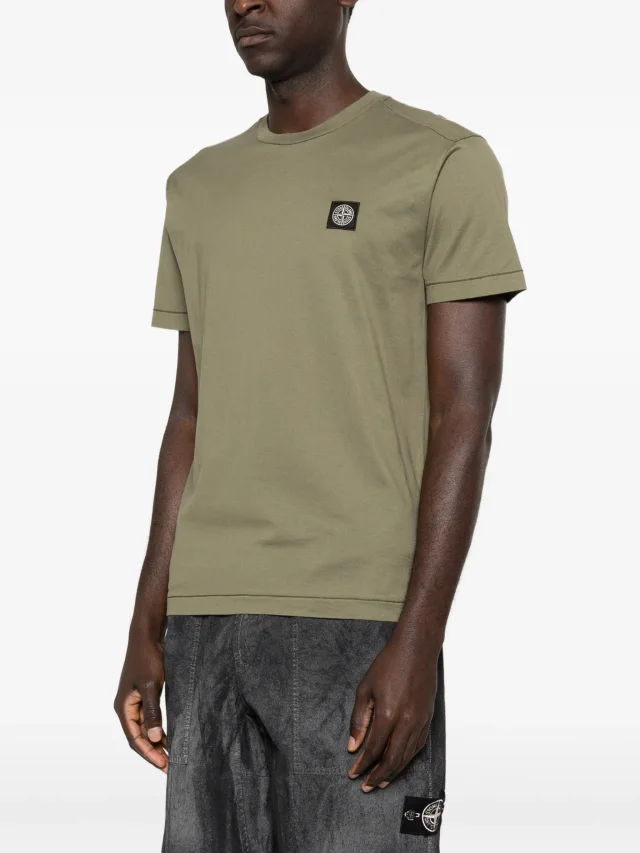 Stone Island 2100027 60/2 cotton jersey T-shirt in Green, photo 3 of 5 from FARFETCH