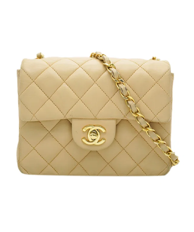 Chanel Mini Classic Flap Beige GHW in Beige Lambskin from Luxury Promise