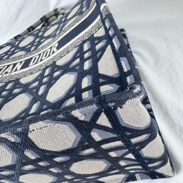Dior Large Book Tote Bag in Canvas, Embroidered, macrocannage from Reowned, photo 6 of 10